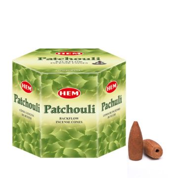 Patchouli Backflow Incense Cones, HEM, Box/12